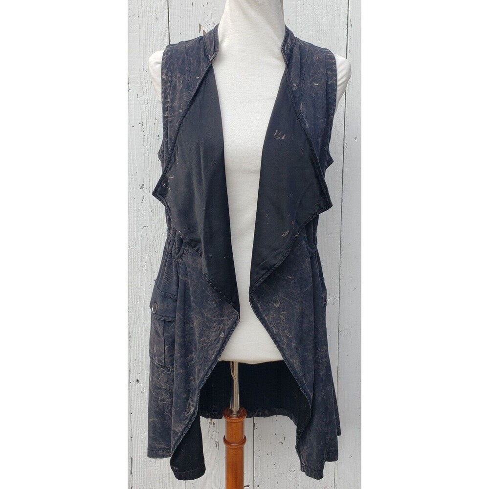 XCVI Lagen Look Gray Vest Jacket Size XS Flowy Tencyl Blend Boho Cardigan Dress